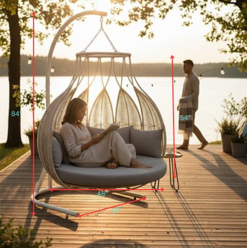 Zovika All Weather Rope-Weaved Swing with stand - Image 6