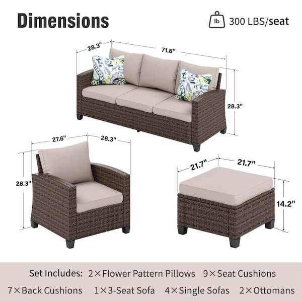 Zovika Outdoor 7 Seater Sofa set - Image 2