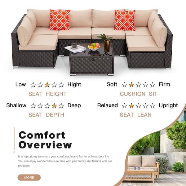 Zovika Outdoor 6 Seater Patio Sofa set - Image 6