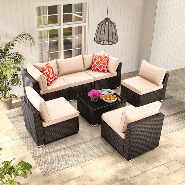 Zovika Outdoor 6 Seater Patio Sofa set - Image 2