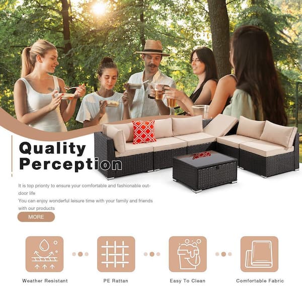 Zovika Outdoor 6 Seater Patio Sofa set - Image 7