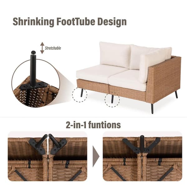 PREMIUM ALL WEATHER OUTDOOR PATIO WICKER SOFA SET - Image 4