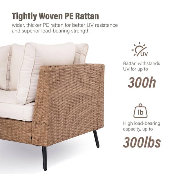 PREMIUM ALL WEATHER OUTDOOR PATIO WICKER SOFA SET - Image 6