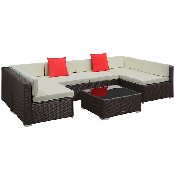 Zovika Outdoor 6 Seater Wicker & rattan Sofa set - Image 6