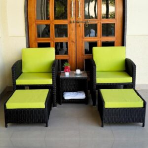 Zovika All weather 5 pcs sectional furniture set with ottoman