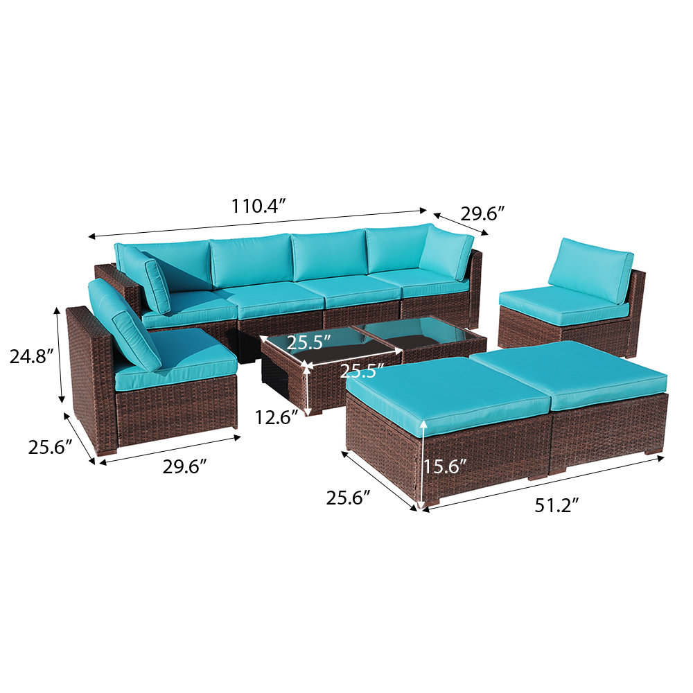 ZOVIKA Outdoor 8 Seater Wicker Cane sofa set - Image 3