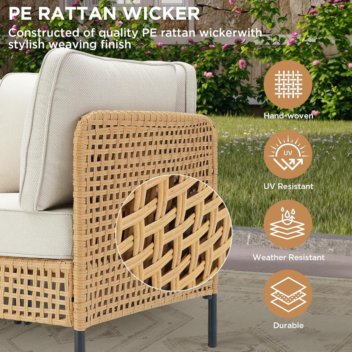 Zovika 5 Seater Rattan Cane Sofa Set - Image 3