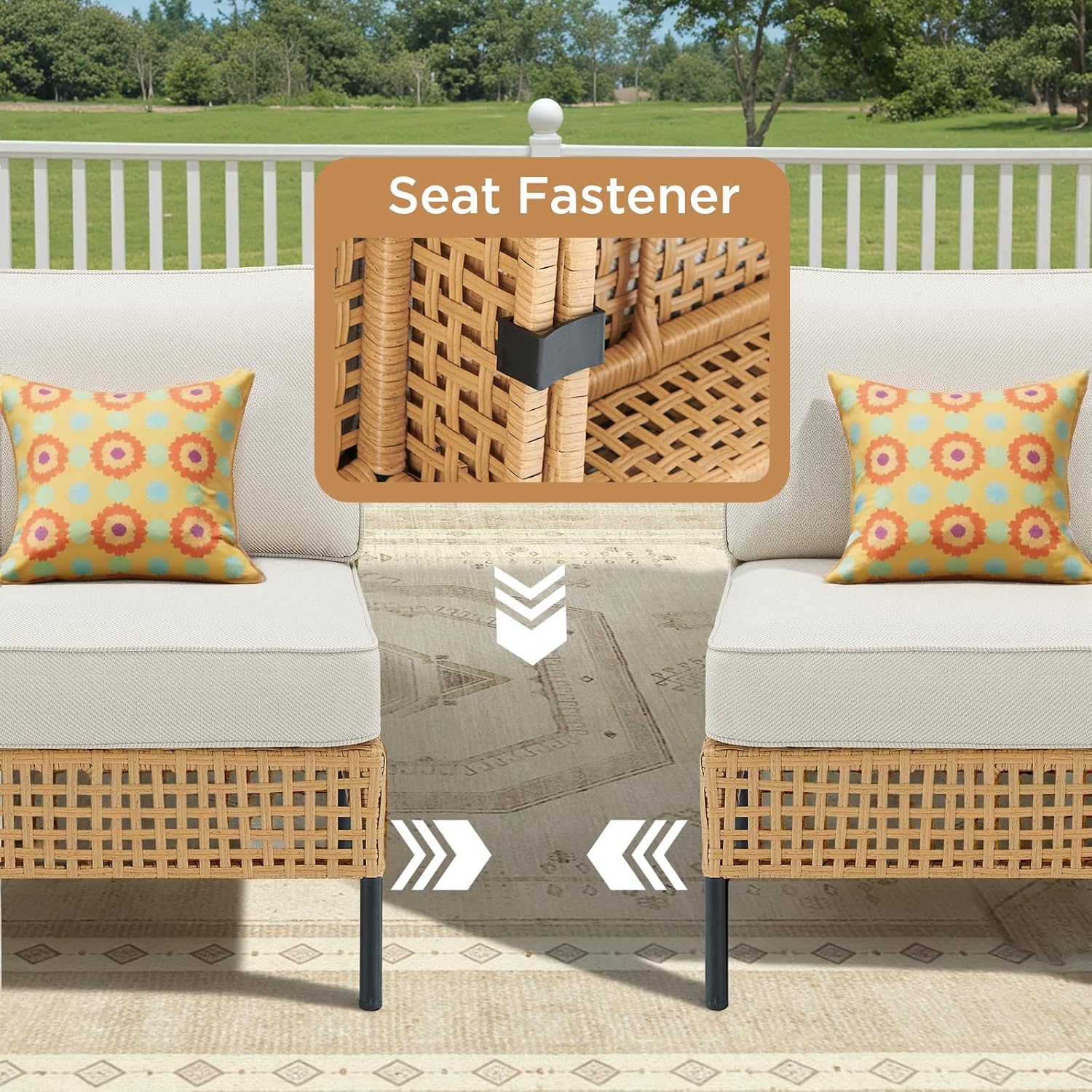 Zovika 5 Seater Rattan Cane Sofa Set - Image 6