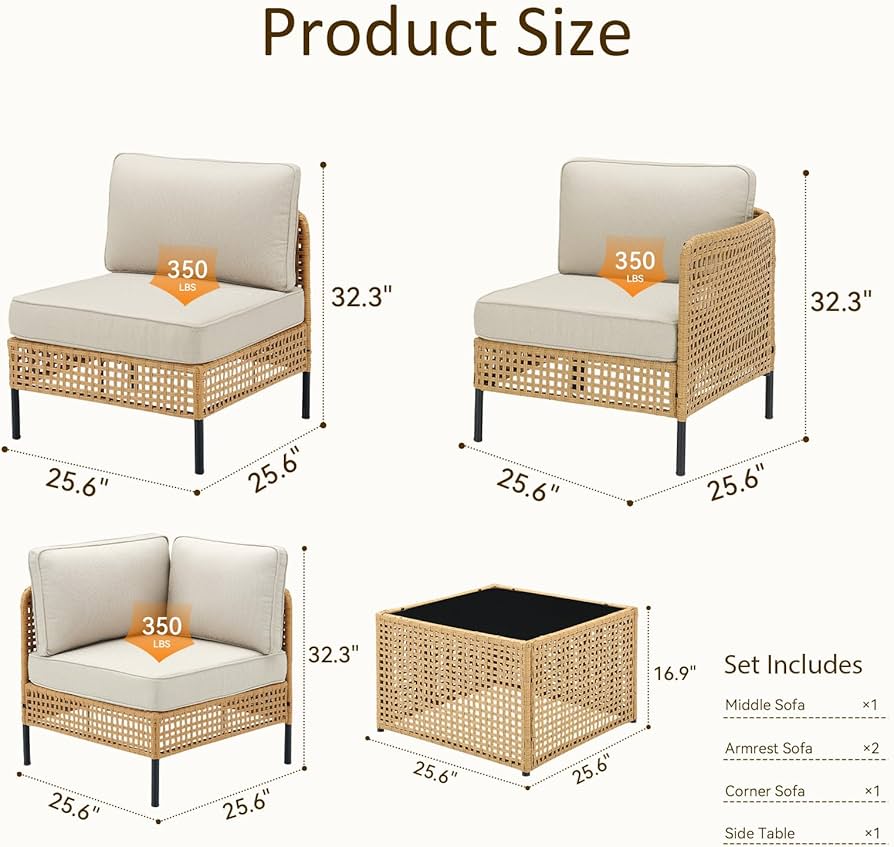 Zovika 5 Seater Rattan Cane Sofa Set - Image 7