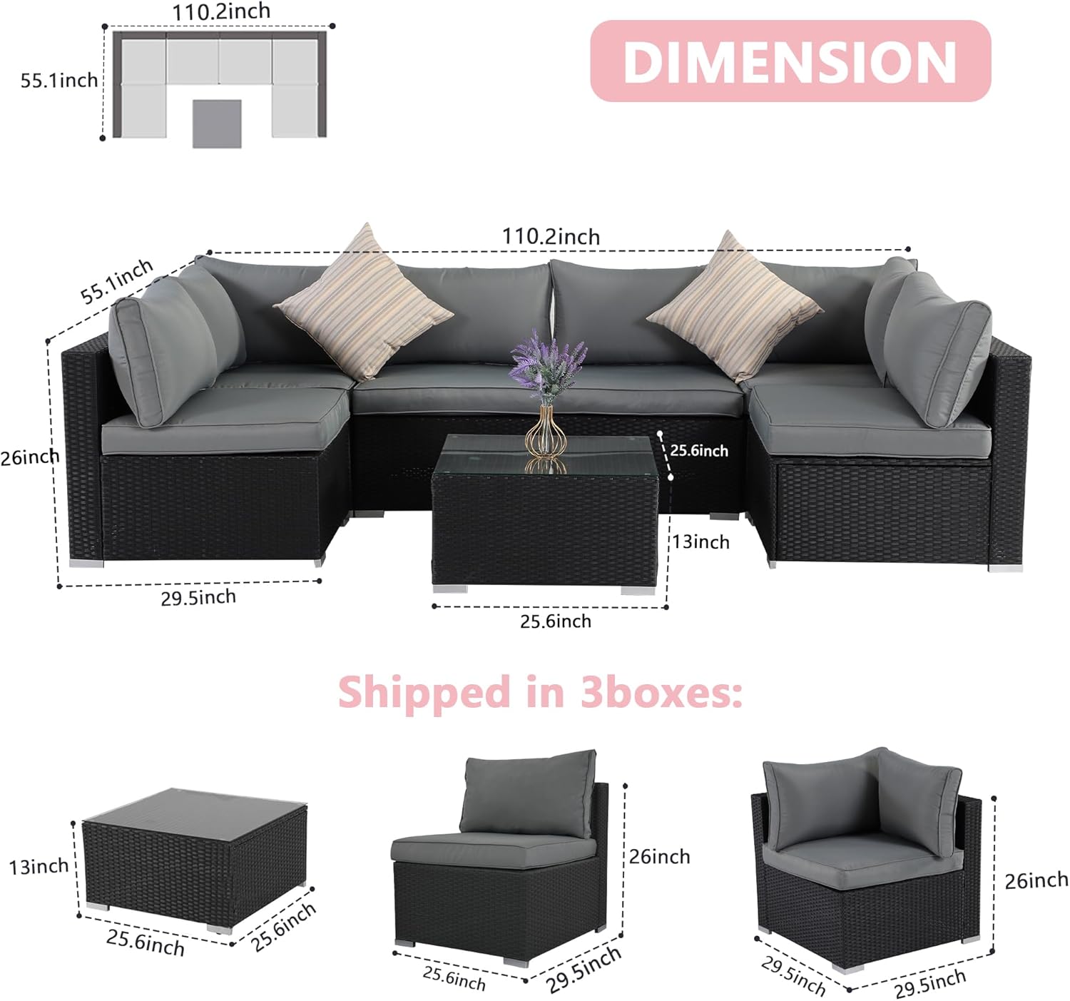 ZOVIKA ALL WEATHER PATIO GARDEN SOFA SET - Image 8