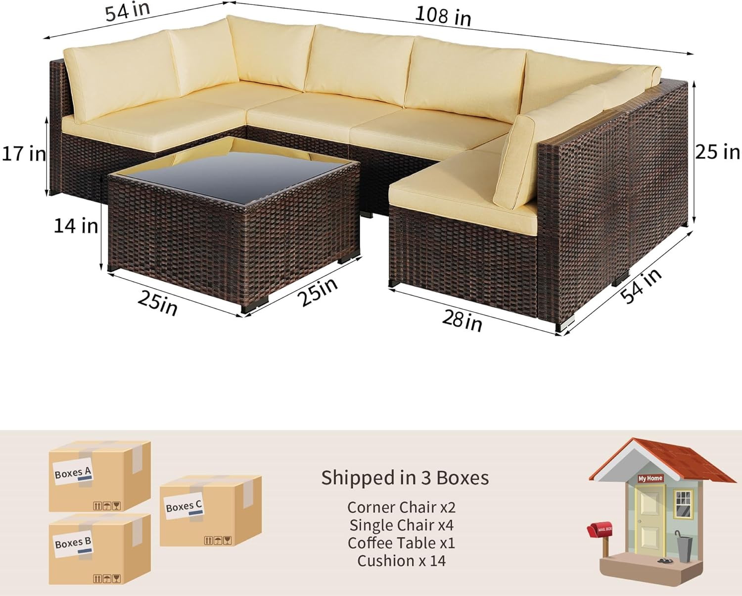ZOVIKA Rattan Patio Sofa Conversation set - Image 2