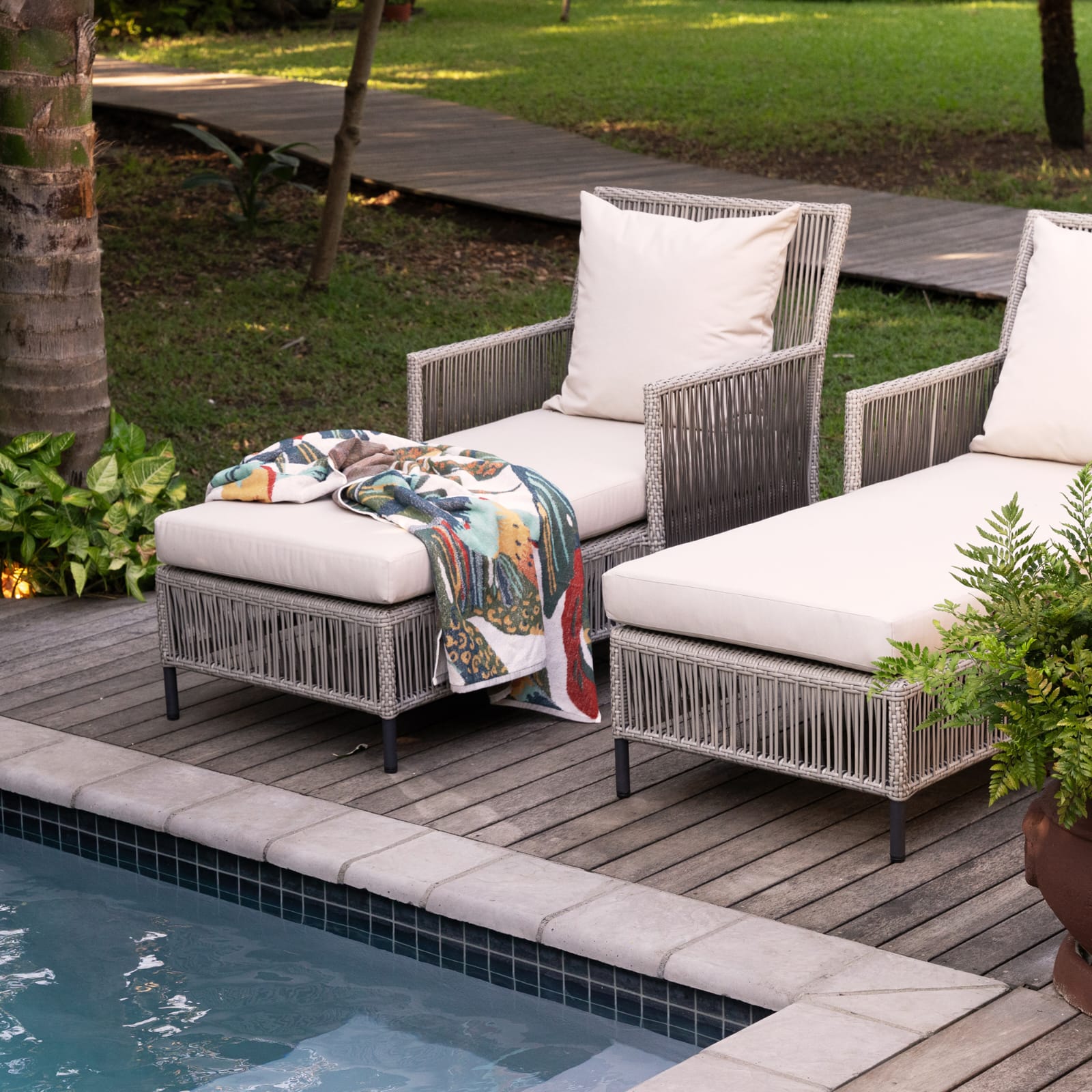 Zovika Striking Outdoor Pool lounger Set - Image 3