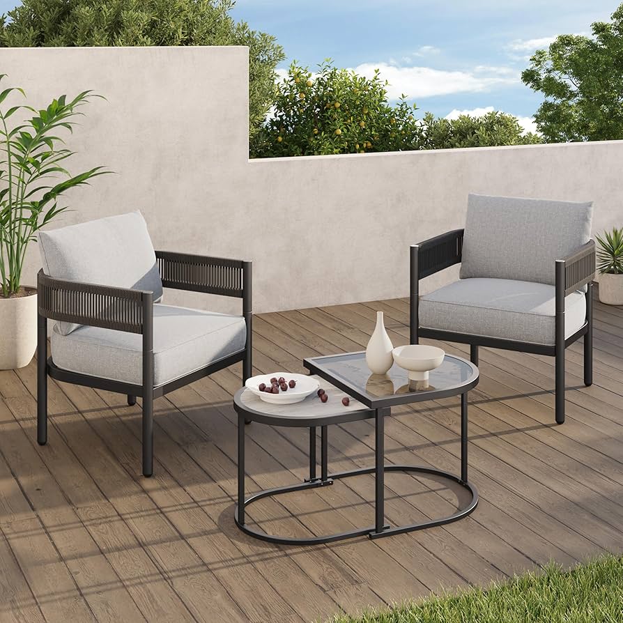 ZOVIKA irona Outdoor 2 Seater patio set rope & braided