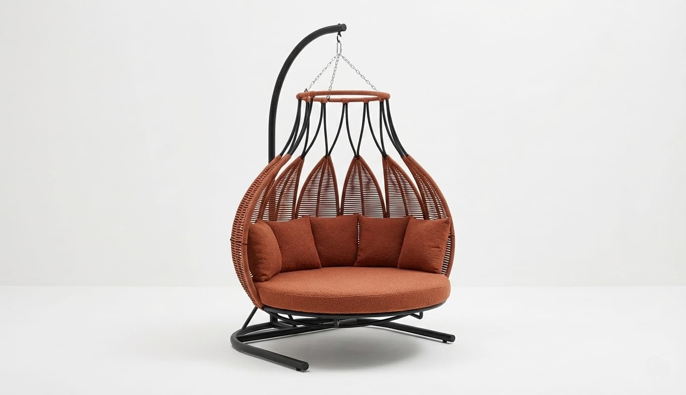 Zovika All Weather Rope-Weaved Swing with stand - Image 5