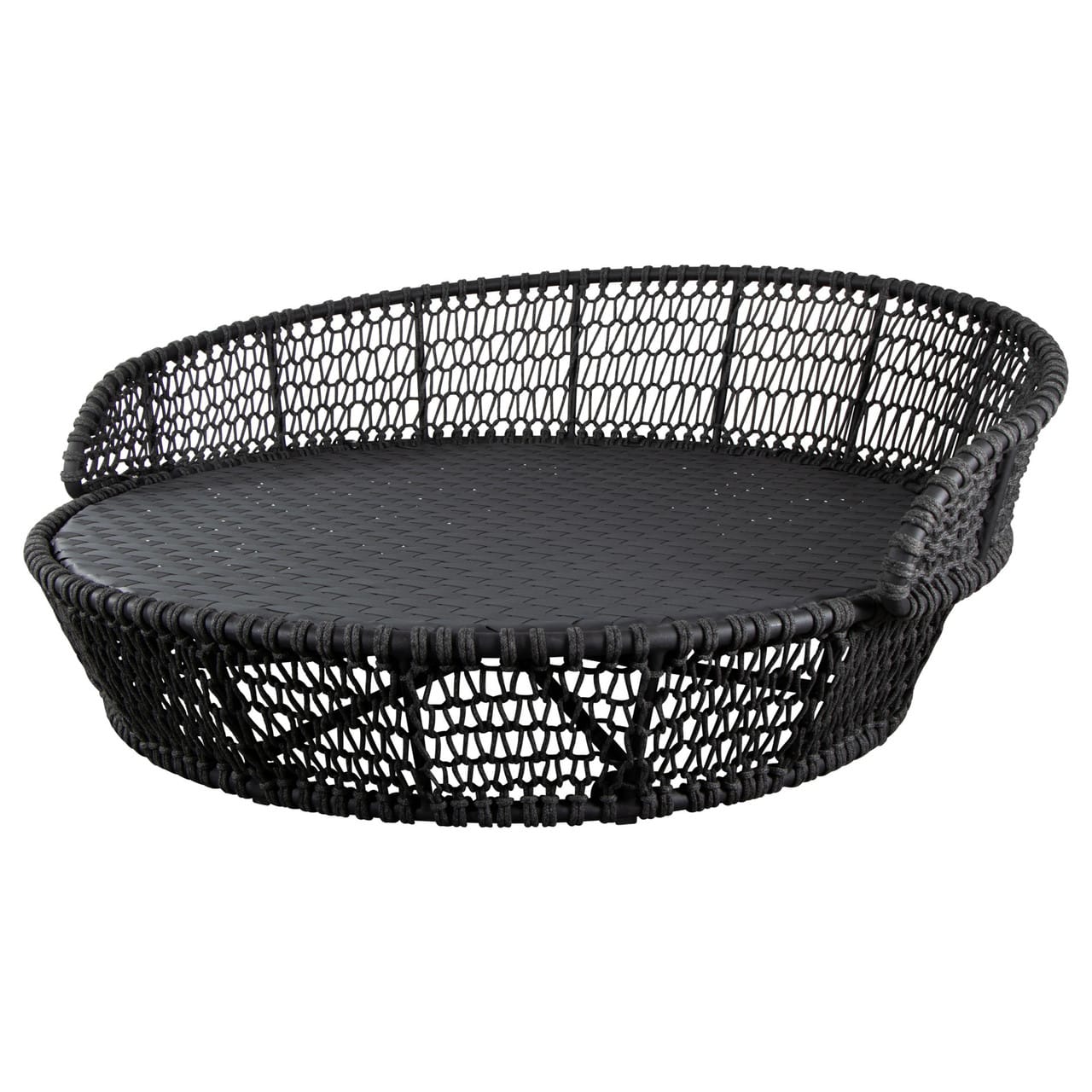 Stylish Pool-side Black Rope Sunbed - Image 3