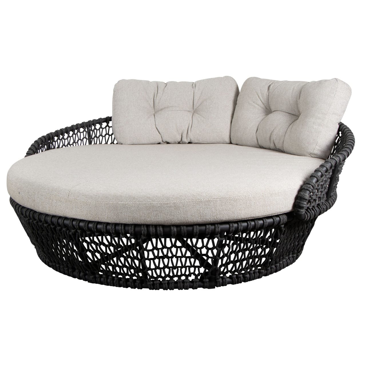 Stylish Pool-side Black Rope Sunbed - Image 4