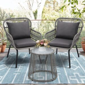 Zovika Rope Weaved 2 chair and 1 table set