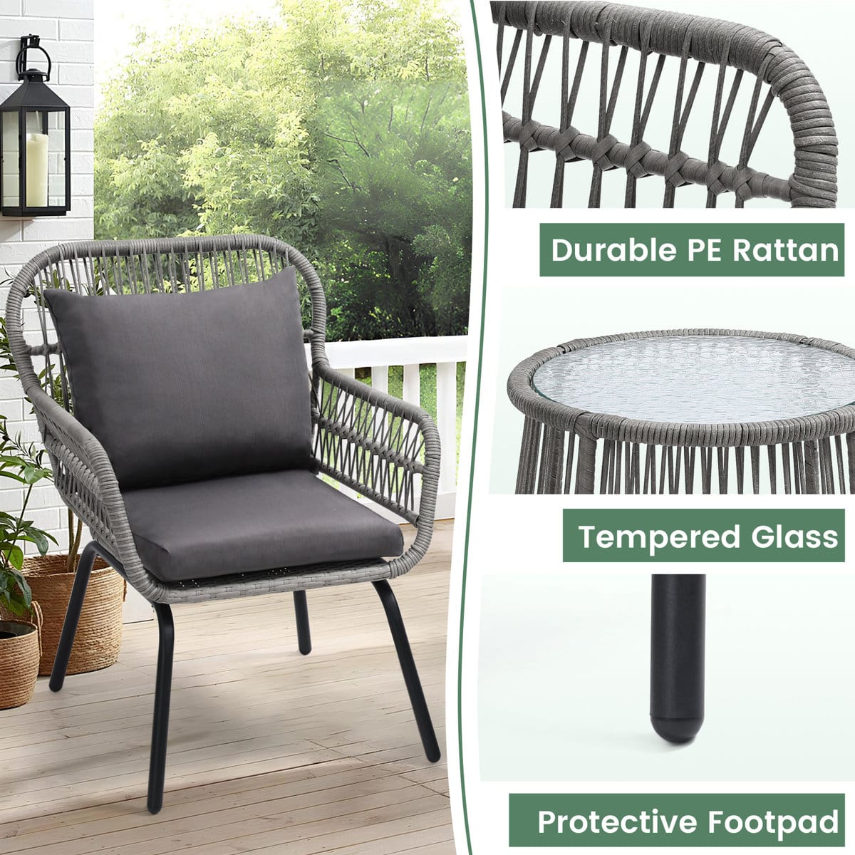 Zovika Rope Weaved 2 chair and 1 table set - Image 5