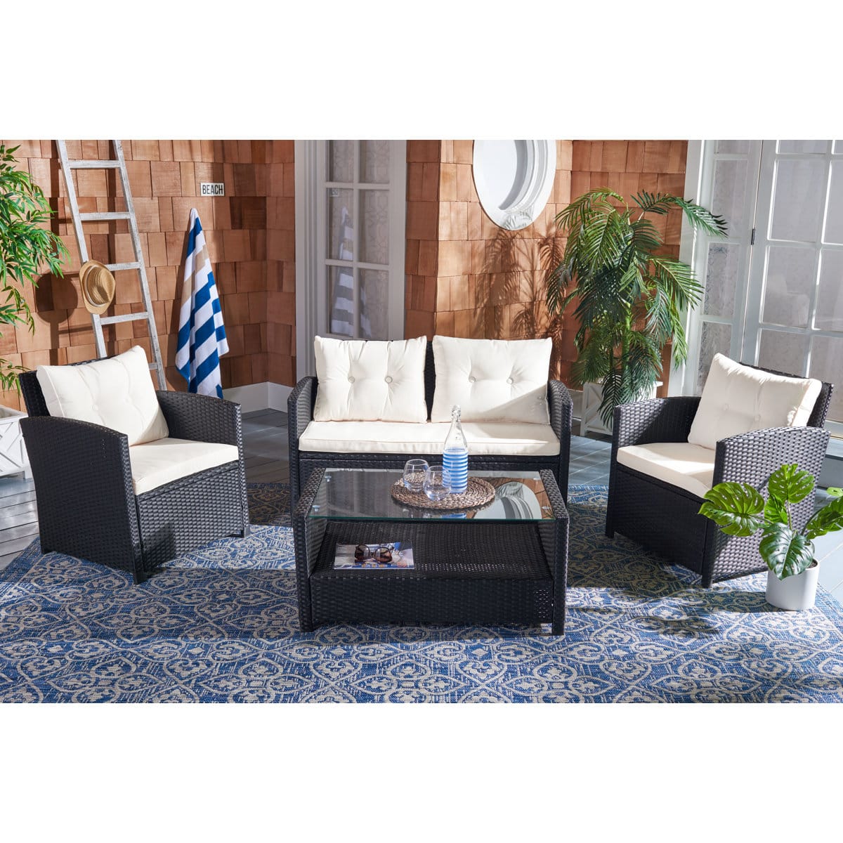 Outdoor 4 Seater Wicker cane Sofa set - Image 8