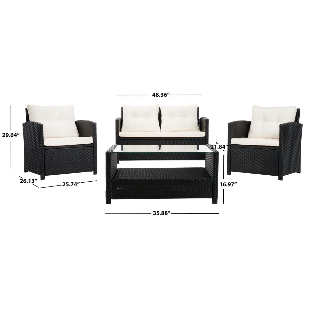 Outdoor 4 Seater Wicker cane Sofa set - Image 5