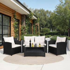 Outdoor 4 Seater Wicker cane Sofa set