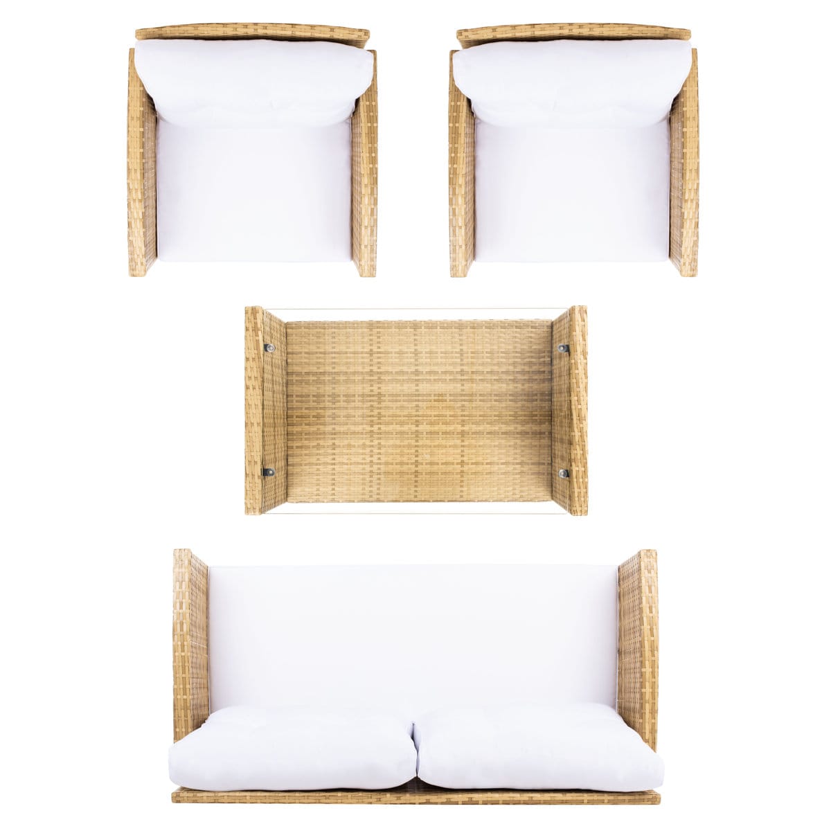 Outdoor 4 Seater Rattan cane sofa set - Image 9