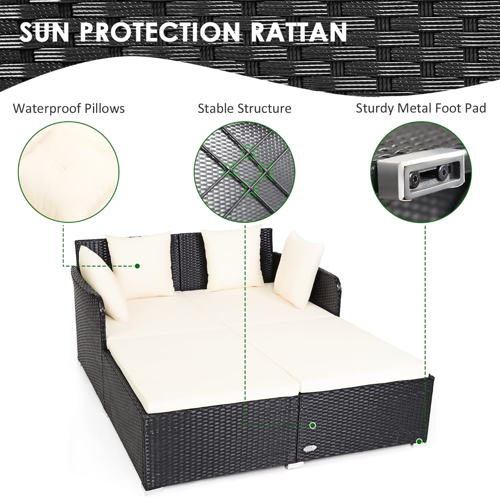 Zovika Edge Sunbed - Image 3