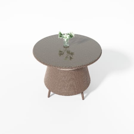 Zovika Elegant Wicker cane table with sleek glass top - Image 2
