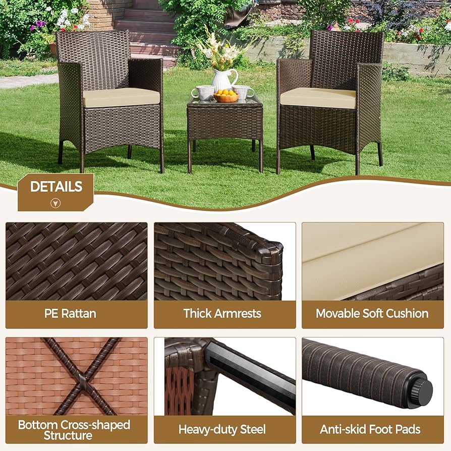 Zovika Stylish 2 Chair and 1 Table set for cozy spaces - Image 3
