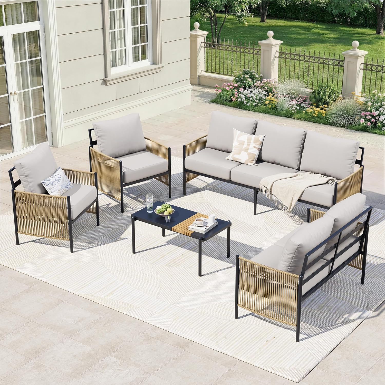 The Ashoka 7-Seater Braided Rope Lounge Set