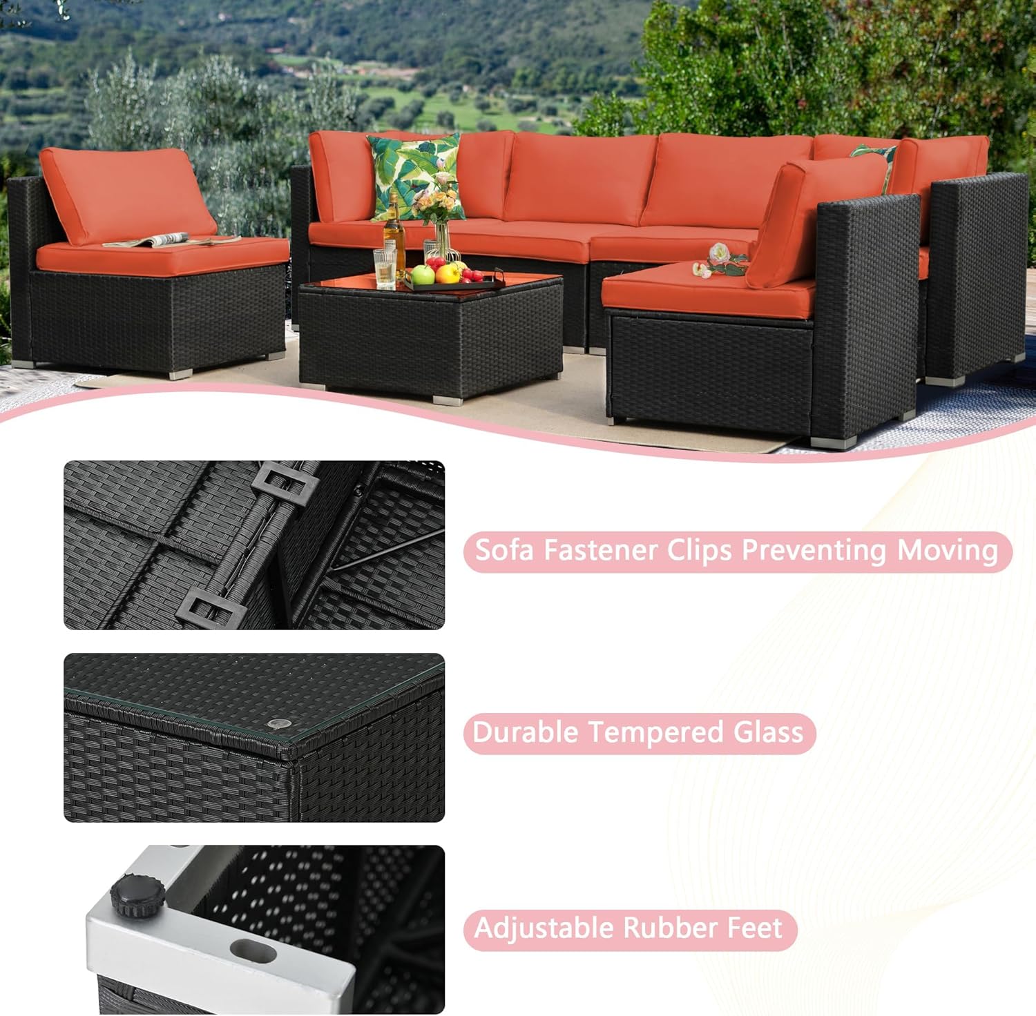 Napoleon 6-Seater Outdoor Lounge Set - Image 2
