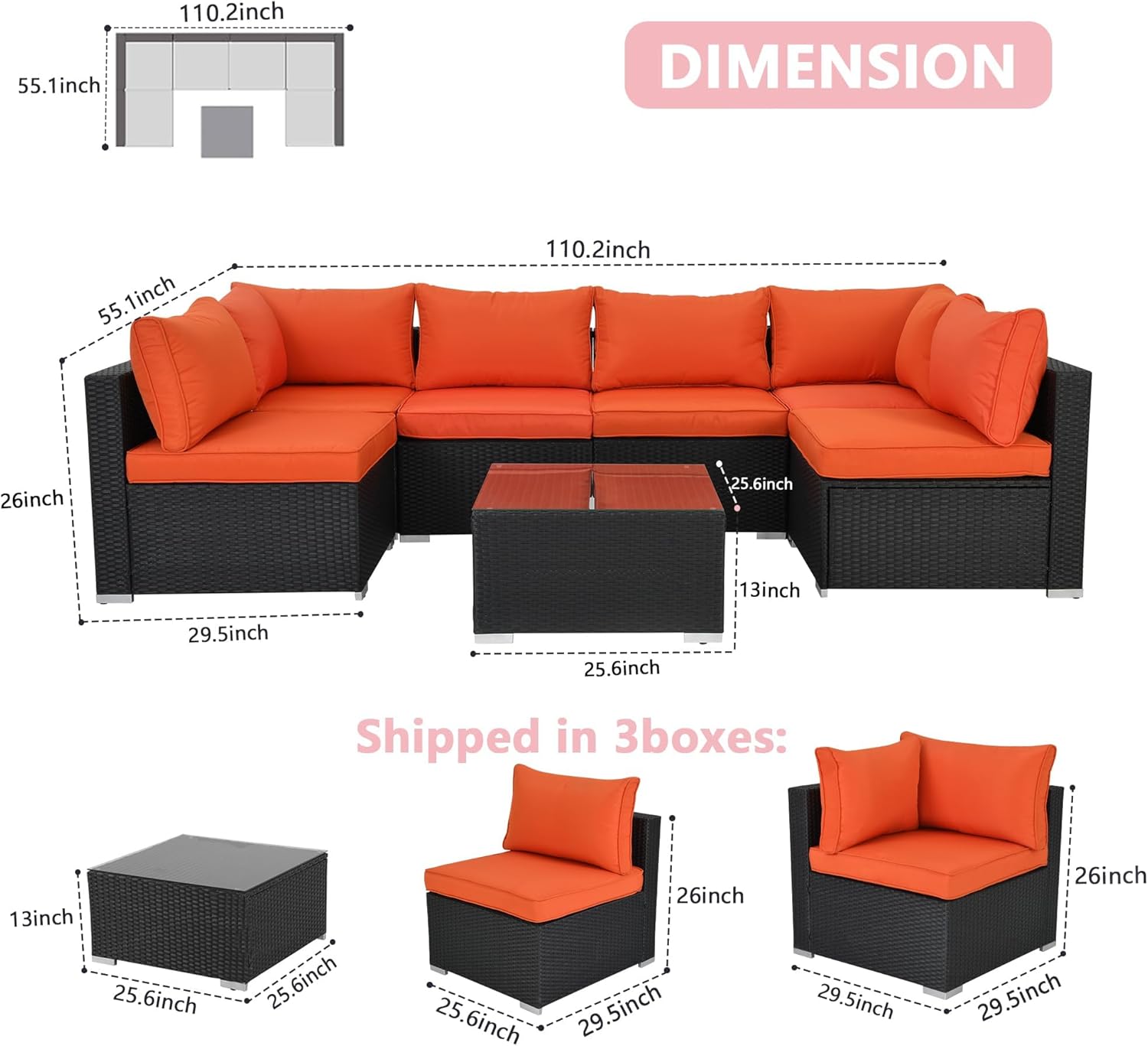 Napoleon 6-Seater Outdoor Lounge Set - Image 4