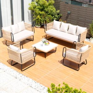 Zovika Outdoor 7 Seater Sofa Set with Center Table