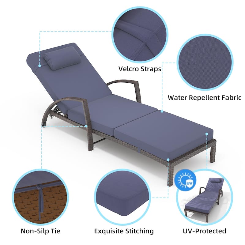Zovika Wicker Adjustable Lounger - Image 4