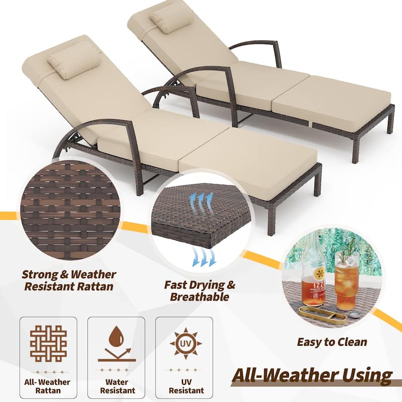 Zovika 2-Piece Wicker Lounger Set - Image 2