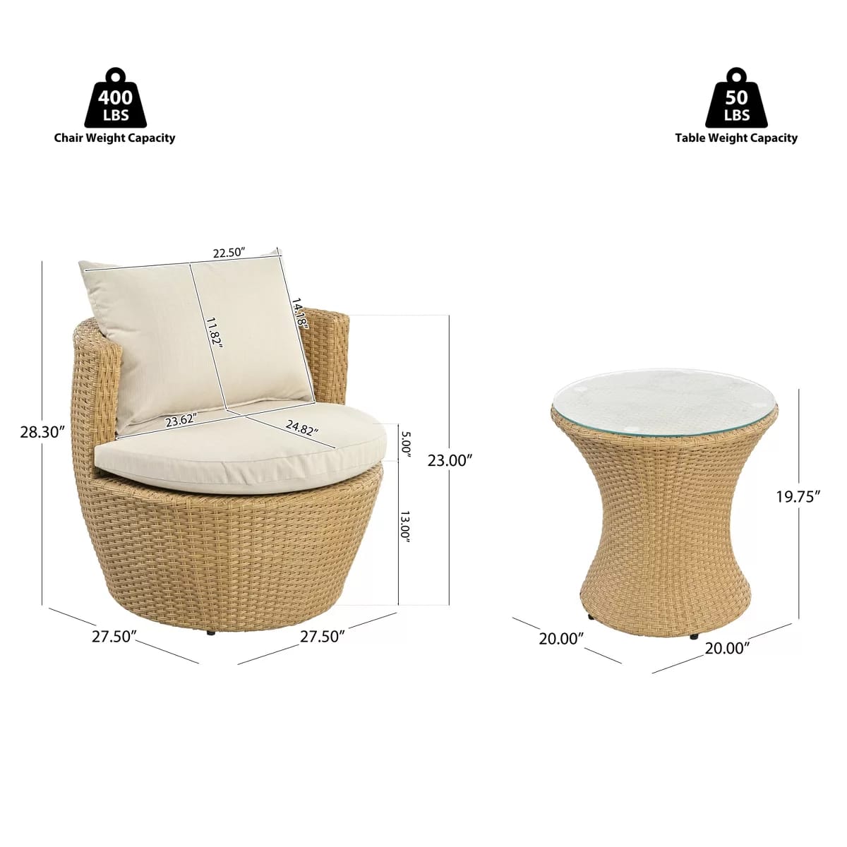 Zovika 2 Chair and 1 Table Balcony Set - Image 3