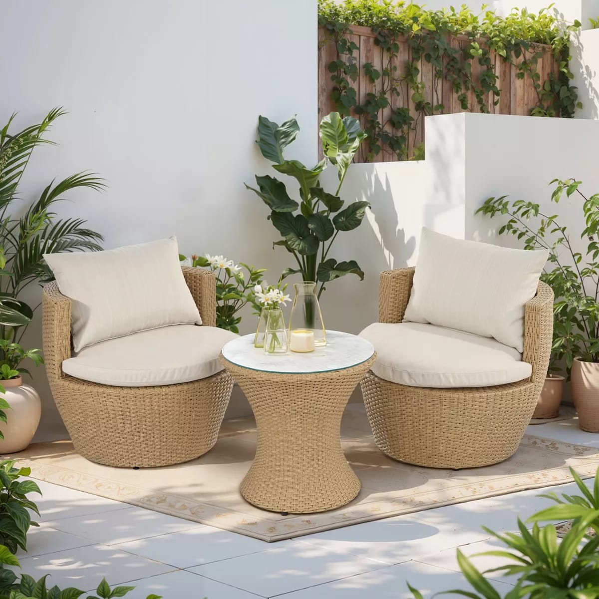 Zovika 2 Chair and 1 Table Balcony Set - Image 2
