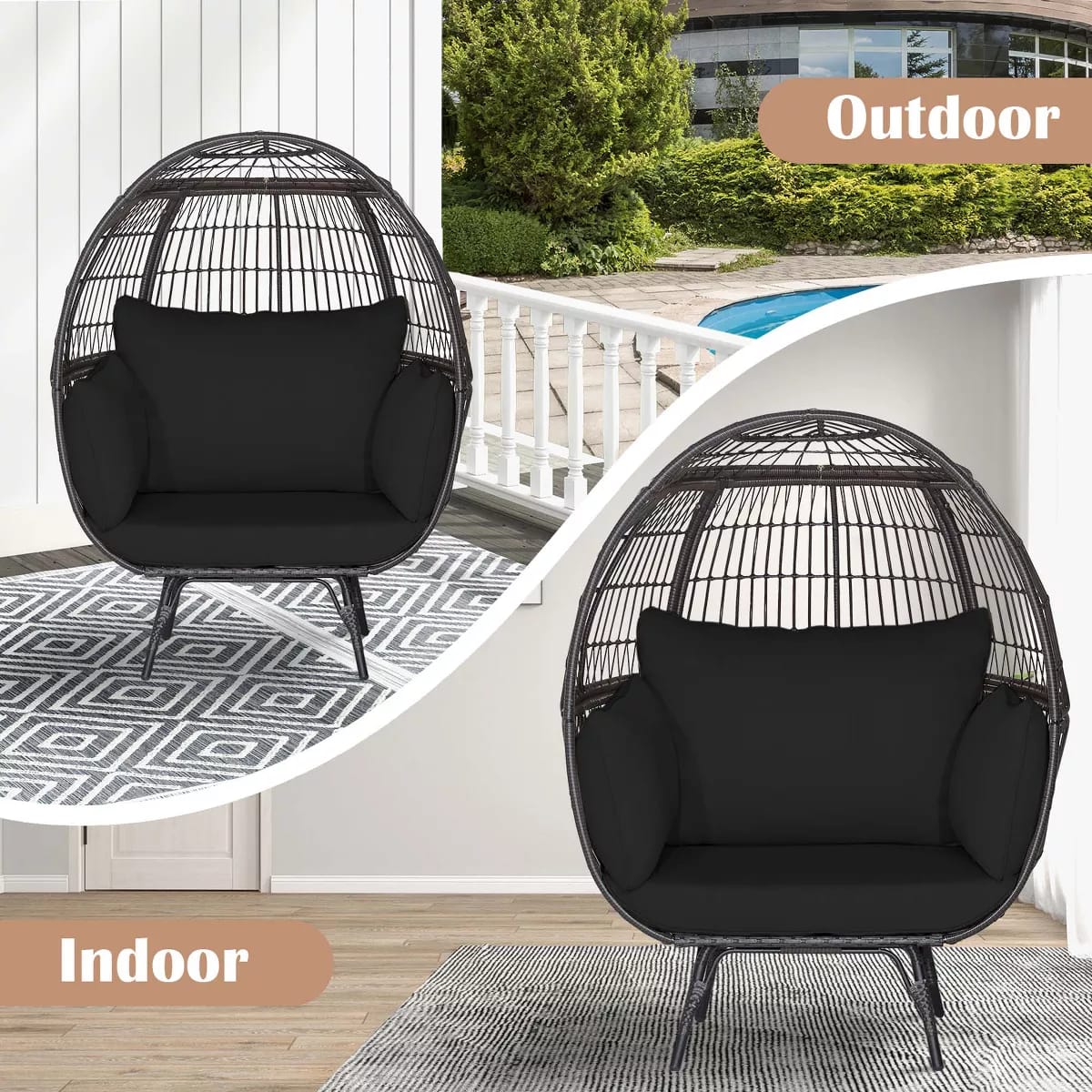 Zovika Resin Wicker Pod Chair - Image 7