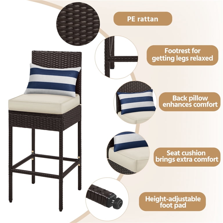 Sparta Wicker Bar Chairs (Set of 2) - Image 3