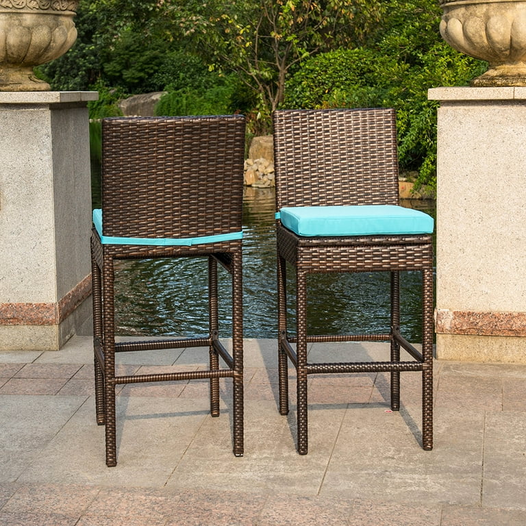 Caesar Wicker Bar Chairs (Set of 2) - Image 5