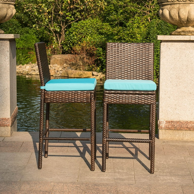 Caesar Wicker Bar Chairs (Set of 2) - Image 2