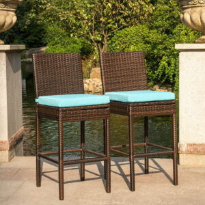 Caesar Wicker Bar Chairs (Set of 2)