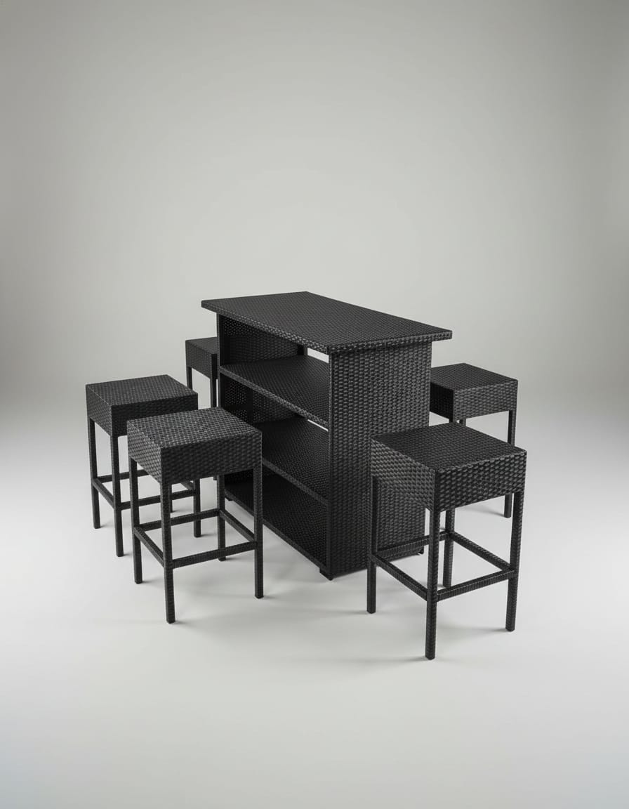 Zovika Weave 7-Piece Outdoor Bar Set - Image 4