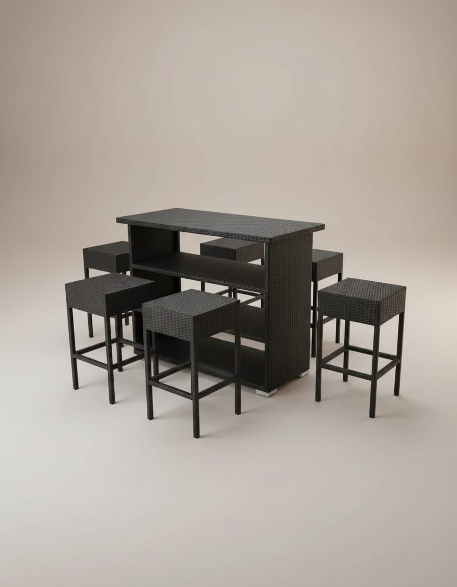 Zovika Weave 7-Piece Outdoor Bar Set - Image 2