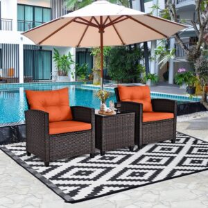 Zovika Rattan Balcony set - Orange