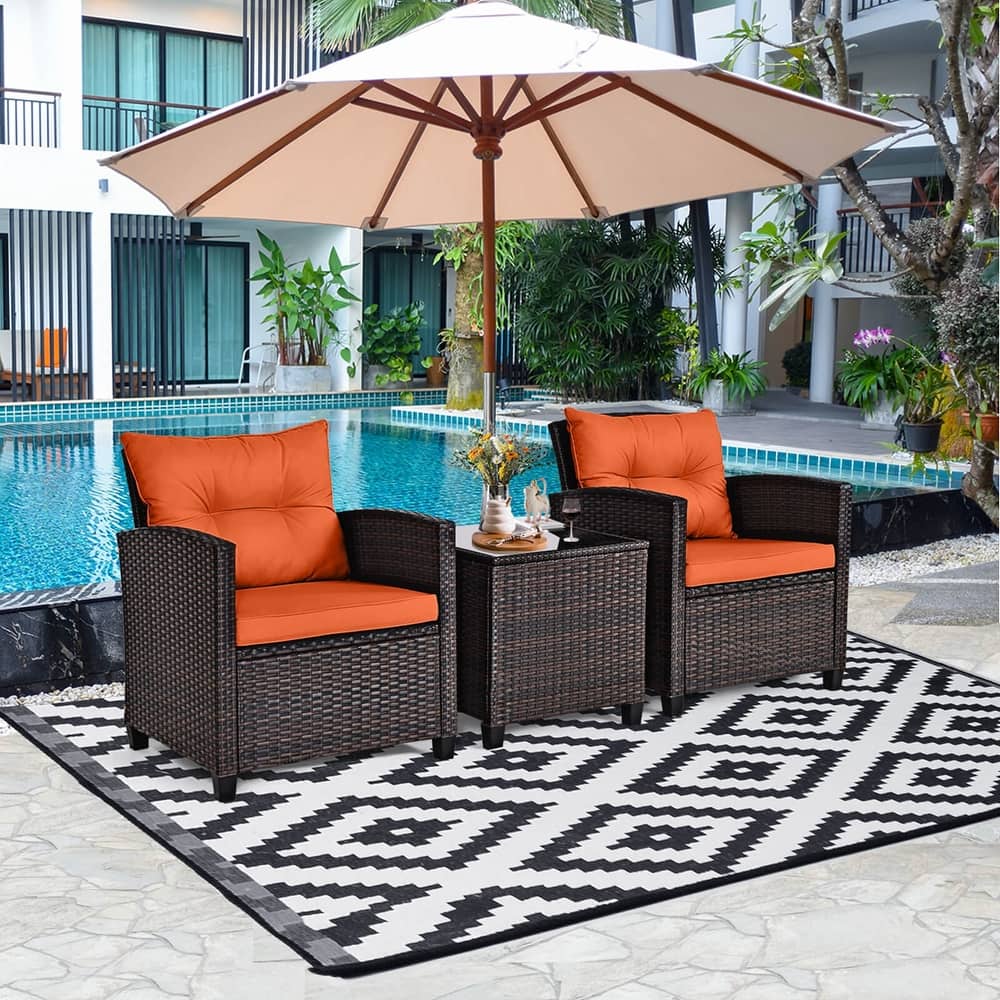 Zovika Rattan Balcony set - Orange