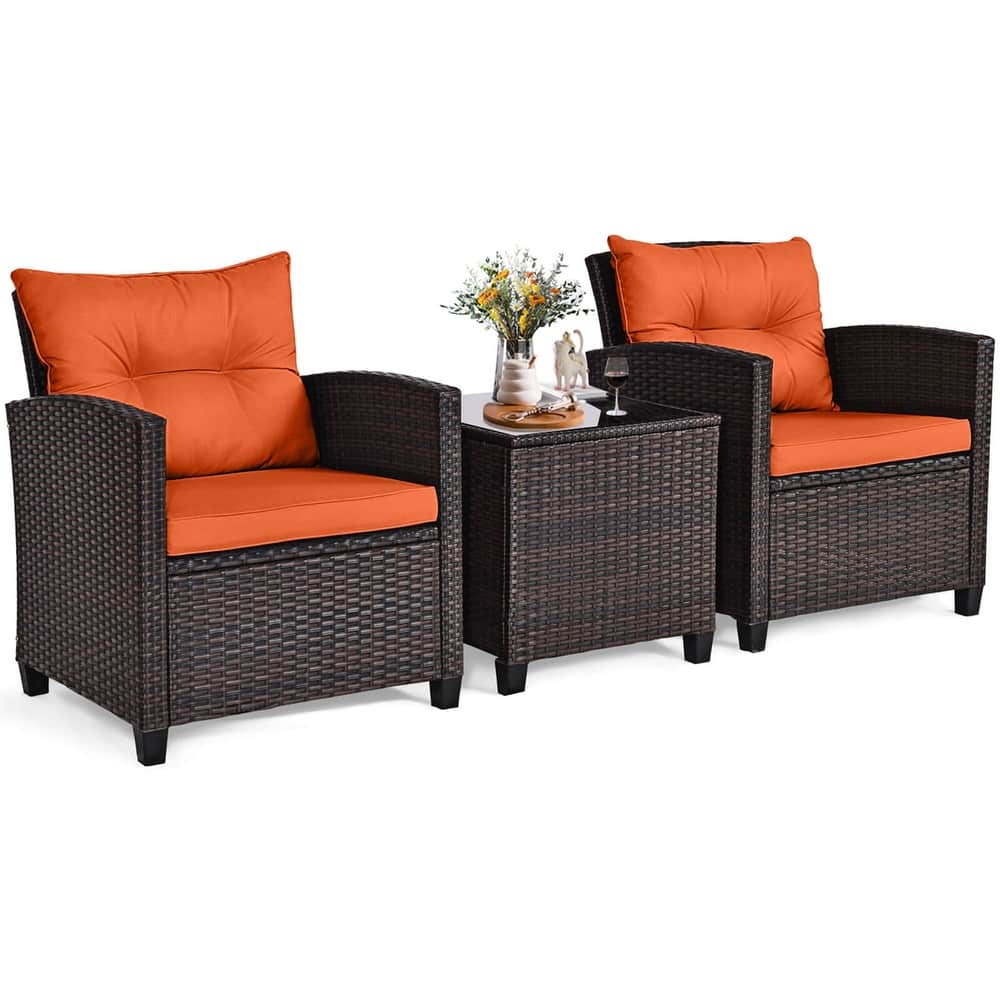 Zovika Rattan Balcony set - Orange - Image 2
