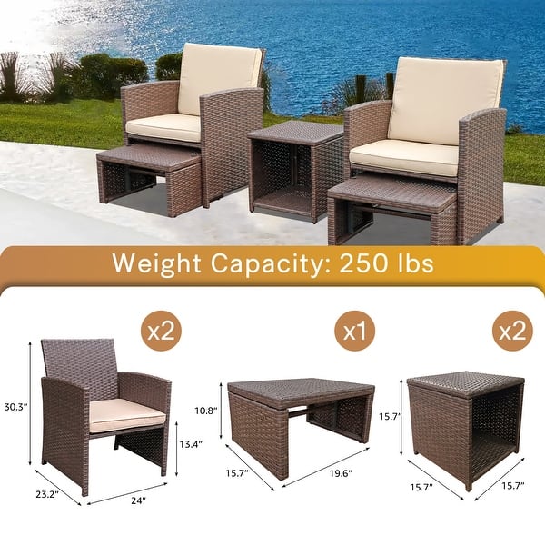 Zovika Pavilion Rattan Balcony Set - Beige Cushions - Image 4