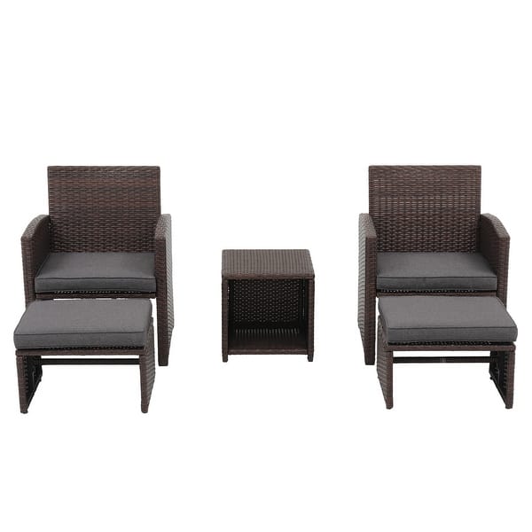 Zovika Pavilion Rattan Balcony Set - Gray Cushions - Image 6