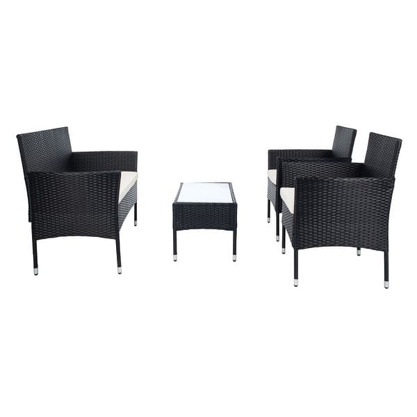 Zovika B&W Resin Wicker Patio Set - Image 4